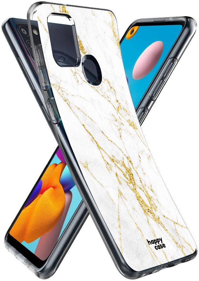 HappyCase Samsung Galaxy A21S Flexibel TPU Hoesje Wit Marmer print afbeelding 2