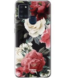 HappyCase Samsung Galaxy A21S Flexibel TPU Hoesje Rozen print