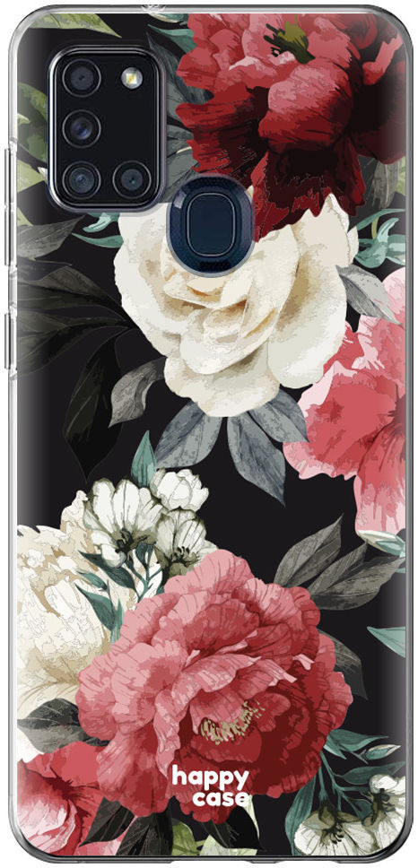 HappyCase Samsung Galaxy A21S Flexibel TPU Hoesje Rozen print afbeelding 1