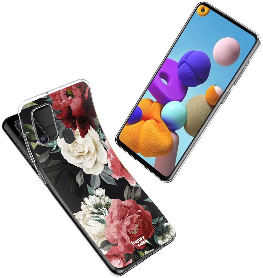 HappyCase Samsung Galaxy A21S Flexibel TPU Hoesje Rozen print afbeelding 5