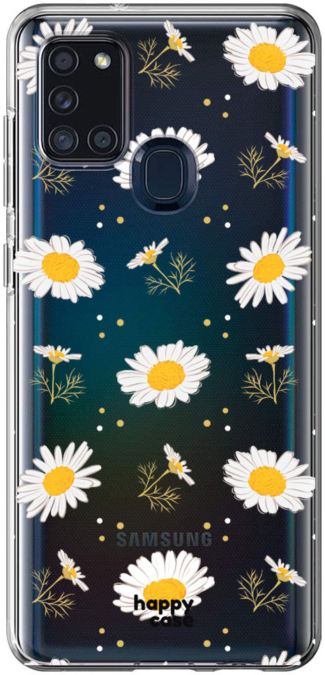 HappyCase Samsung Galaxy A21S Flexibel TPU Hoesje Bloemen print afbeelding 1