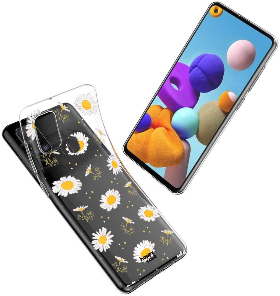 HappyCase Samsung Galaxy A21S Flexibel TPU Hoesje Bloemen print afbeelding 6