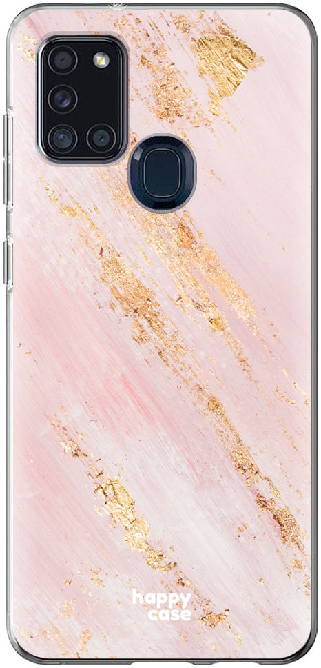 HappyCase Samsung Galaxy A21S Flexibel TPU Hoesje Pink Marmer print afbeelding 1