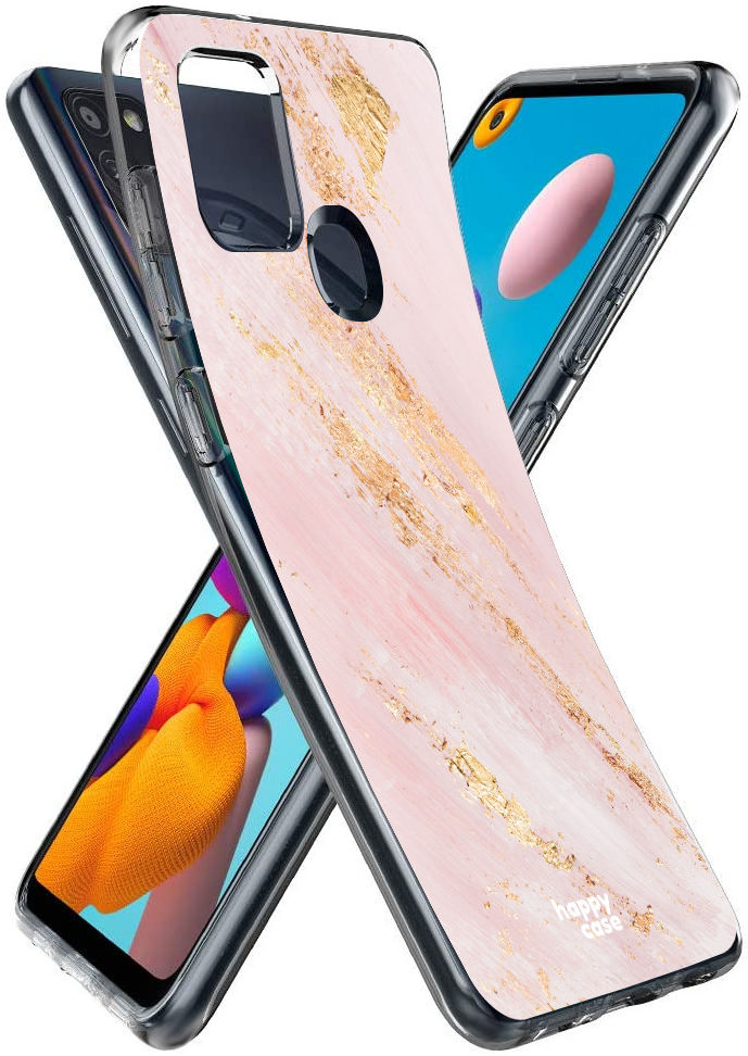 HappyCase Samsung Galaxy A21S Flexibel TPU Hoesje Pink Marmer print afbeelding 2