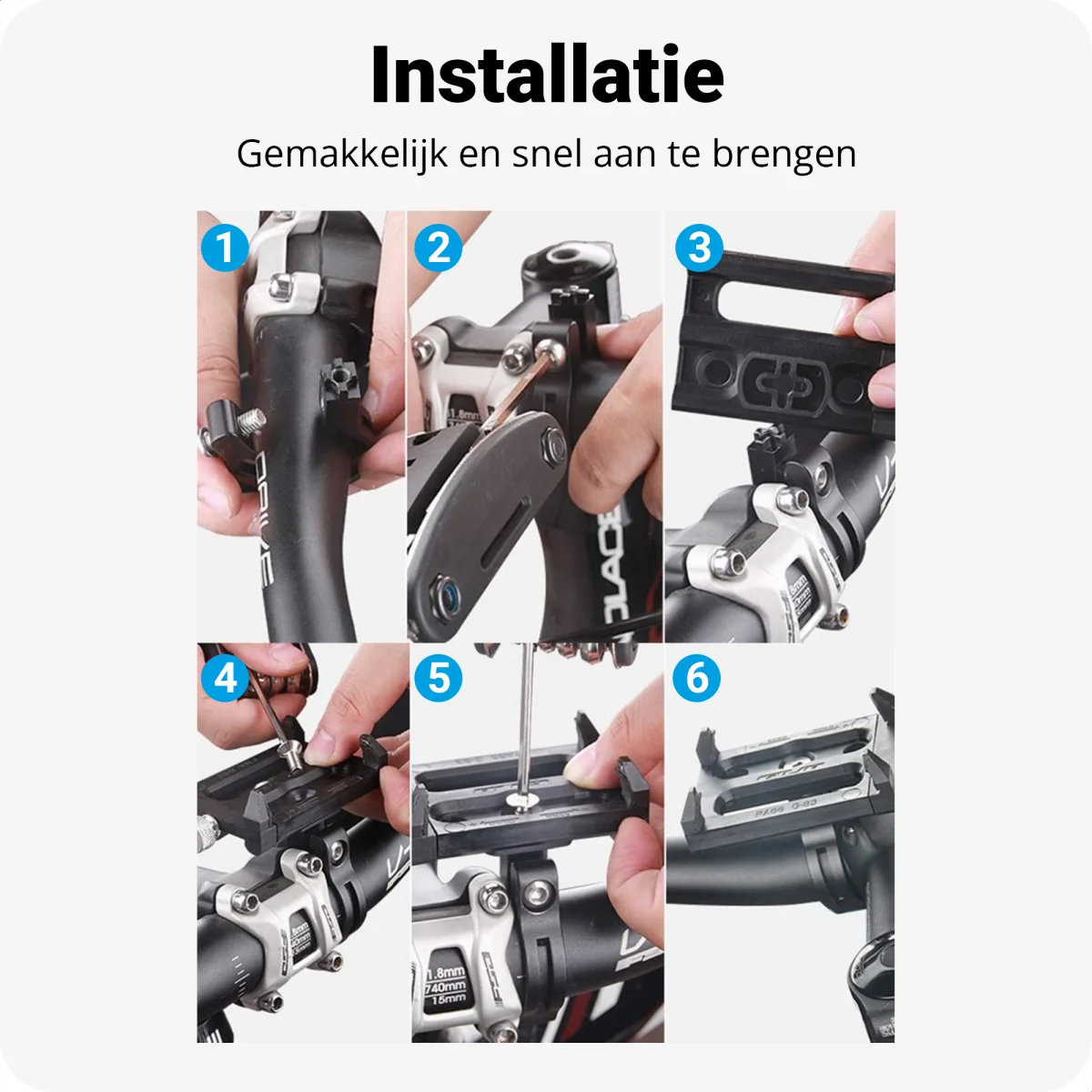 GUB G86 Universele Fiets Telefoonhouder voor Smartphone Grijs afbeelding 7