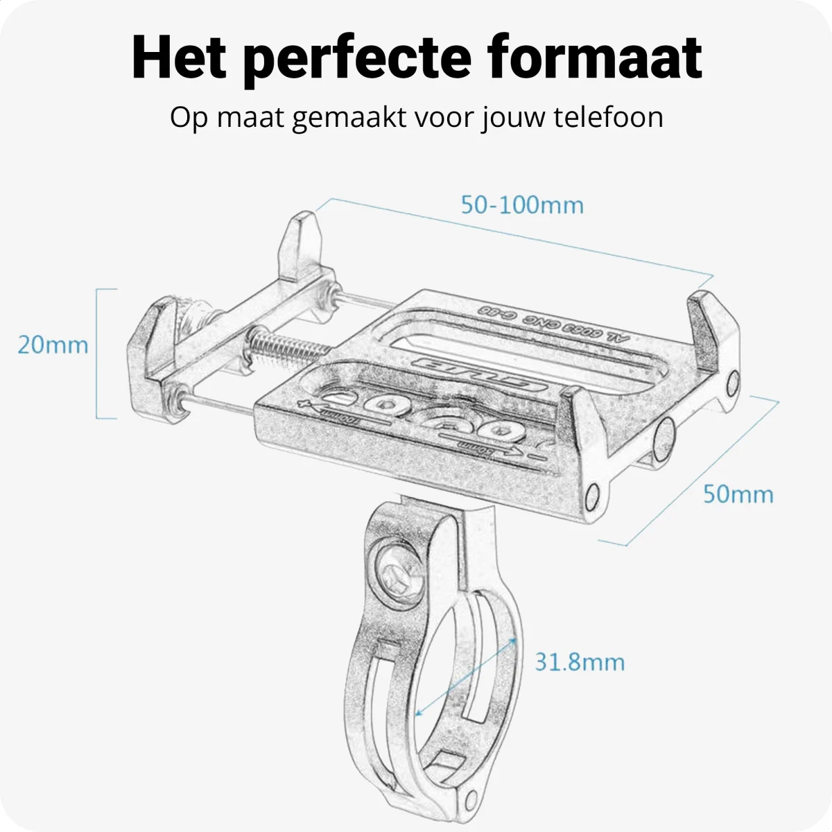 GUB G86 Universele Fiets Telefoonhouder voor Smartphone Grijs afbeelding 4