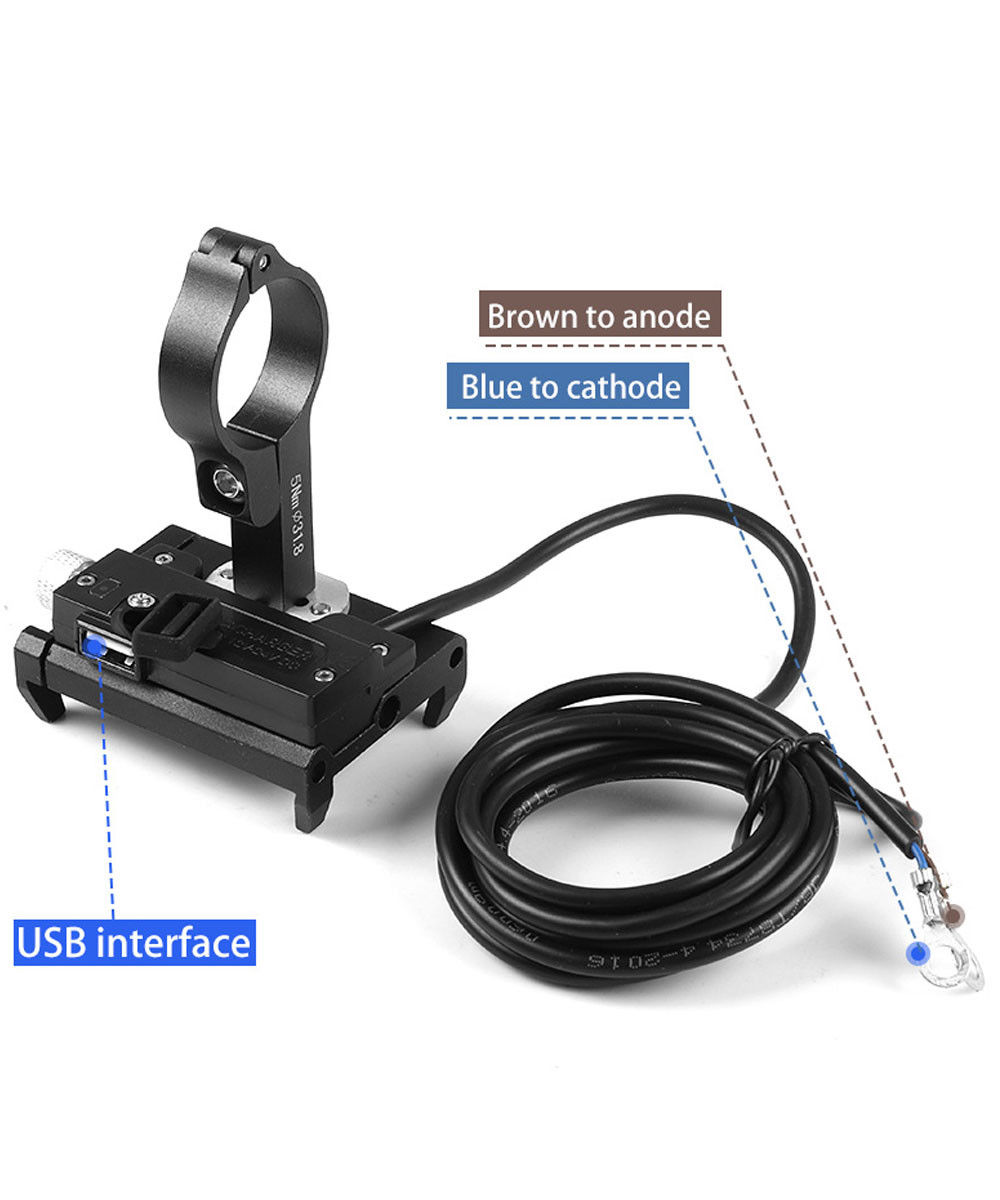 GUB G85E Telefoonhouder voor Motor / E-Bike USB Output voor opladen afbeelding 9