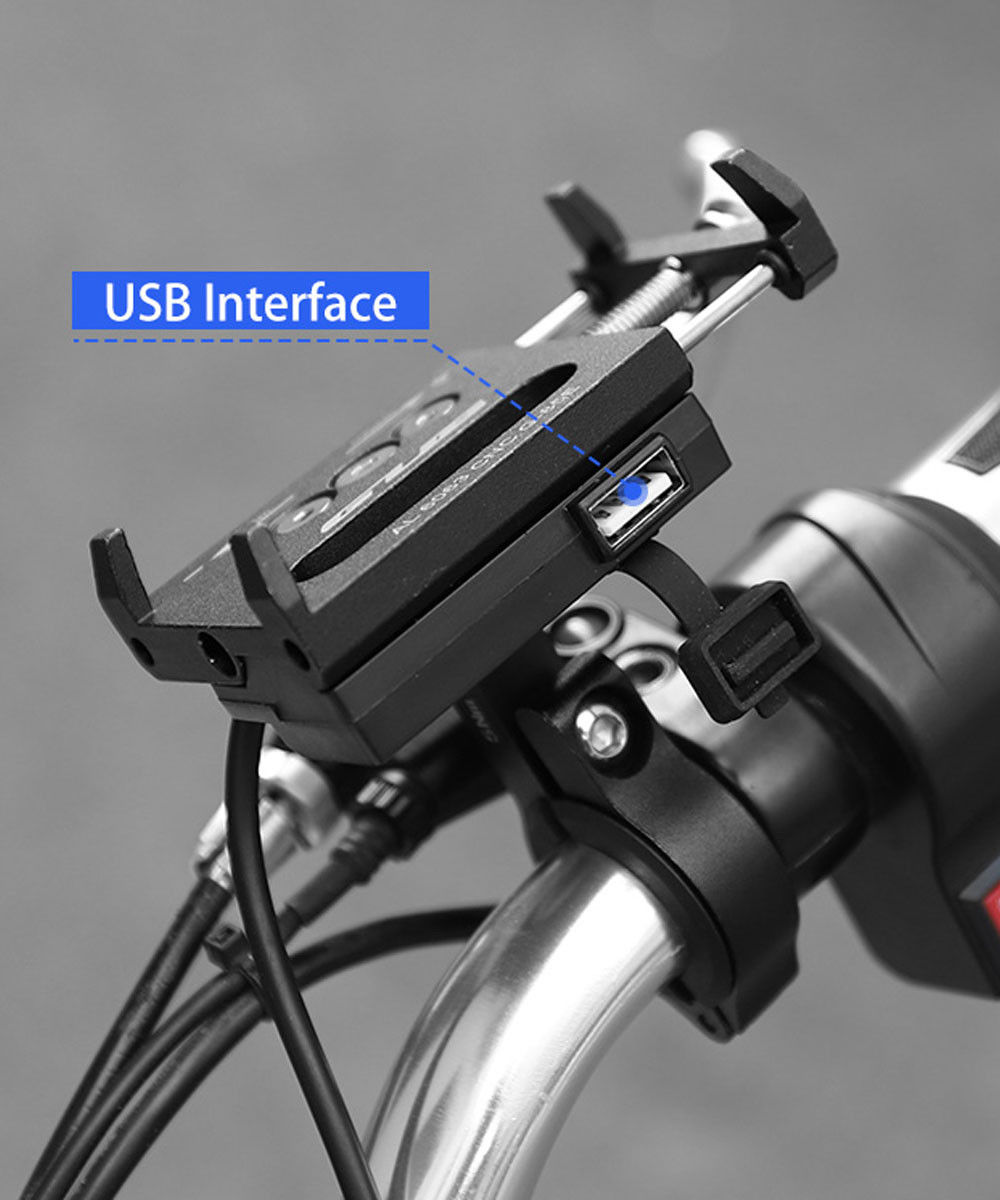 GUB G85E Telefoonhouder voor Motor / E-Bike USB Output voor opladen afbeelding 11