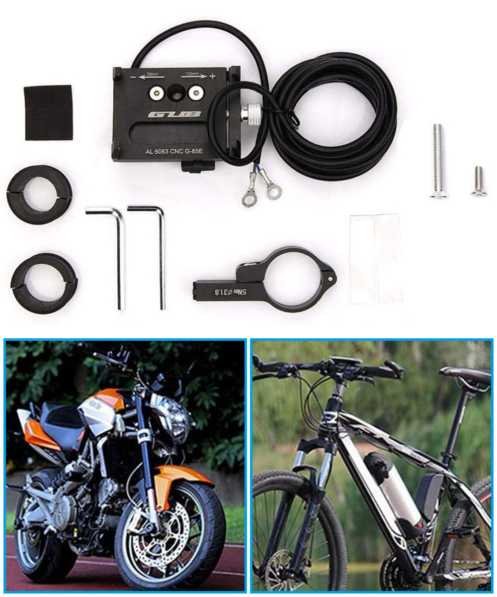 GUB G85E Telefoonhouder voor Motor / E-Bike USB Output voor opladen afbeelding 13