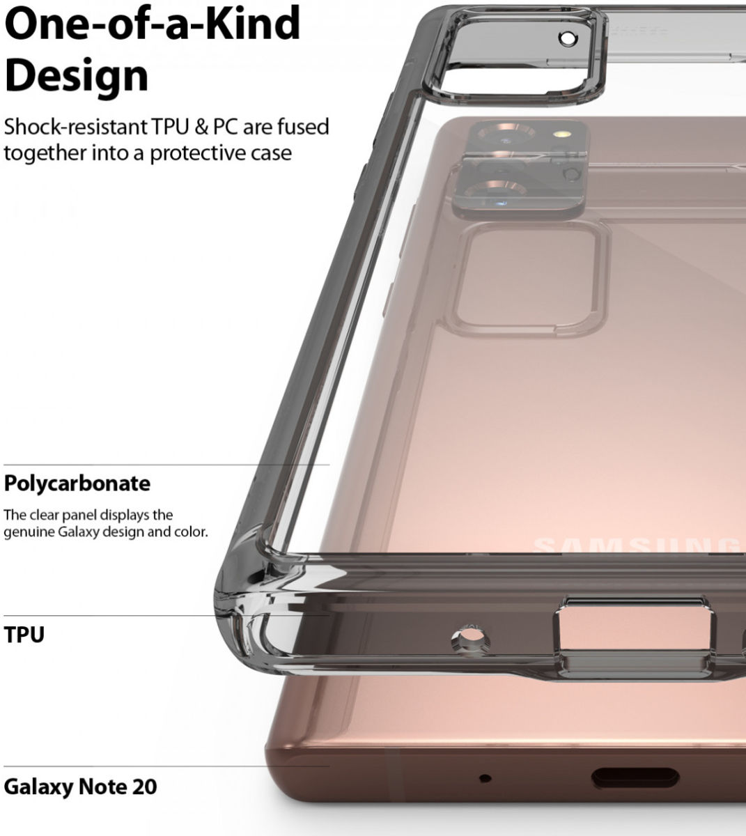 Ringke Fusion Samsung Galaxy Note 20 Hoesje Smoke Black afbeelding 3