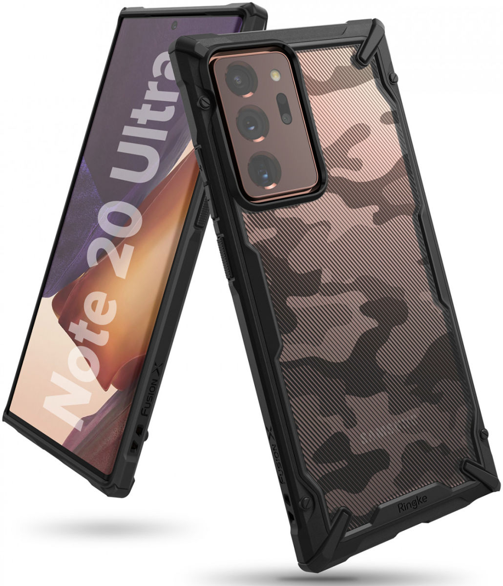 Ringke Fusion X Samsung Galaxy Note 20 Ultra Hoesje Camo Zwart afbeelding 1