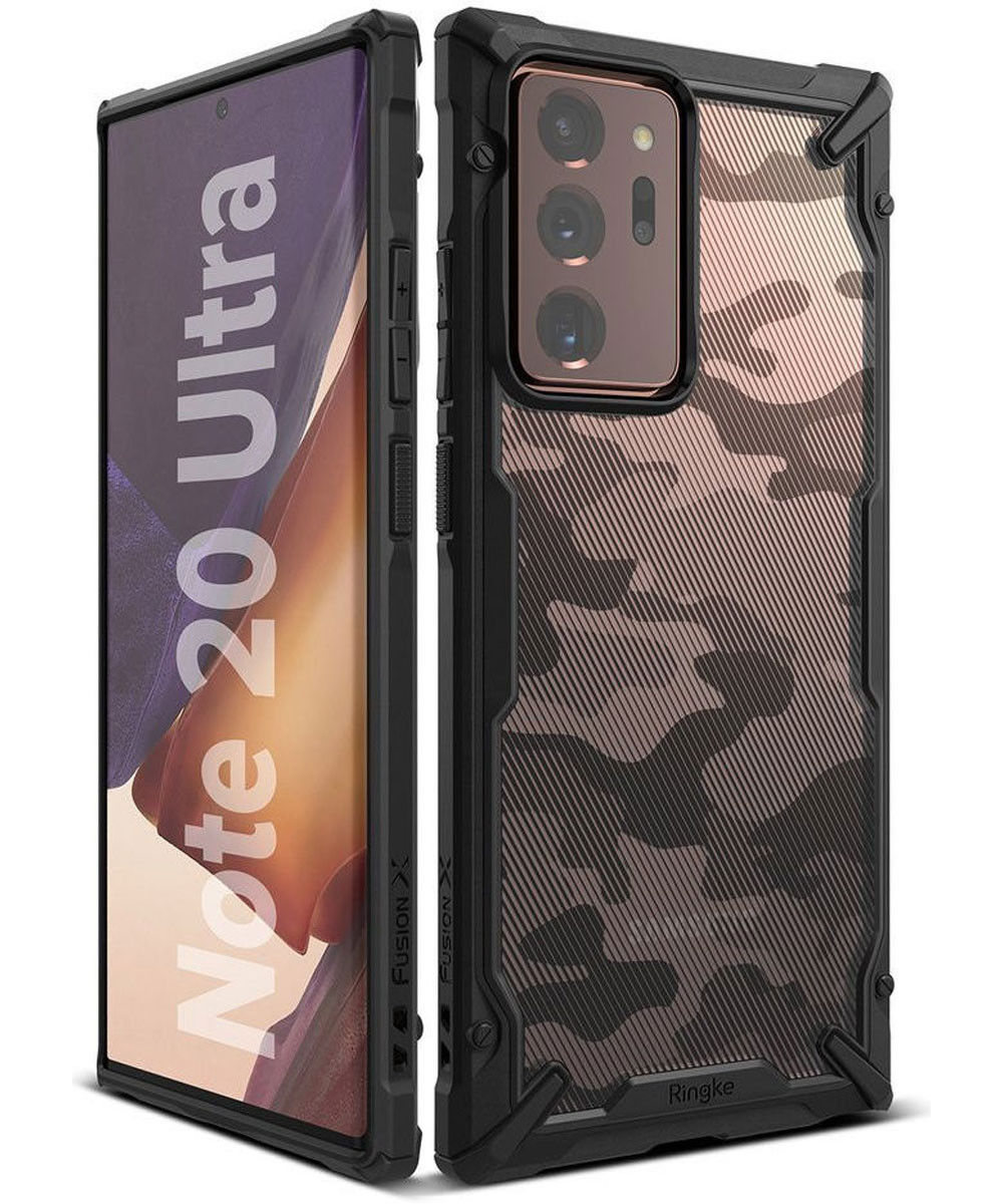 Ringke Fusion X Samsung Galaxy Note 20 Ultra Hoesje Camo Zwart afbeelding 4