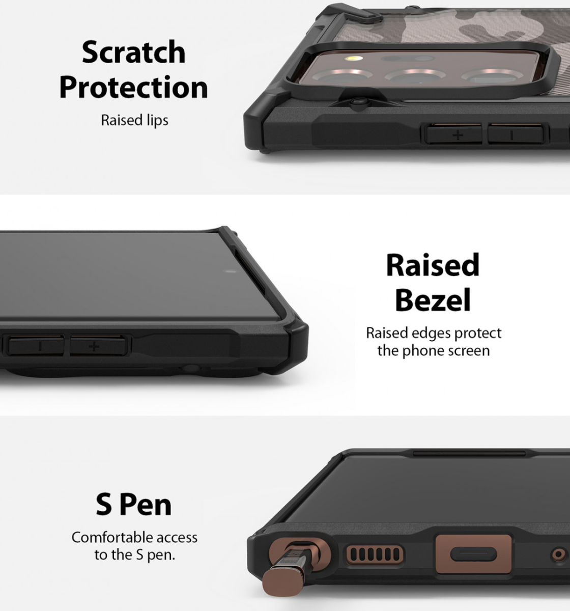 Ringke Fusion X Samsung Galaxy Note 20 Ultra Hoesje Camo Zwart afbeelding 7