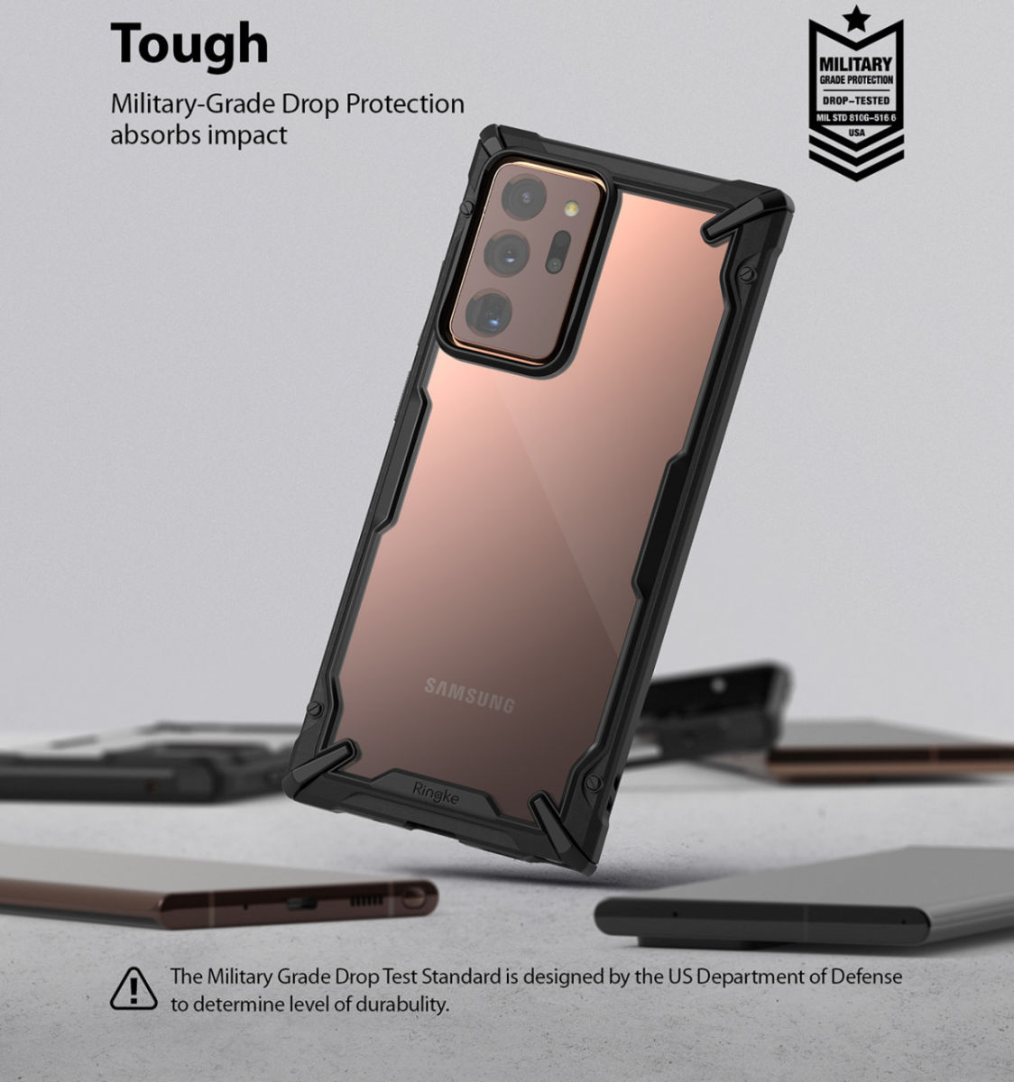 Ringke Fusion X Samsung Galaxy Note 20 Ultra Hoesje Camo Zwart afbeelding 9