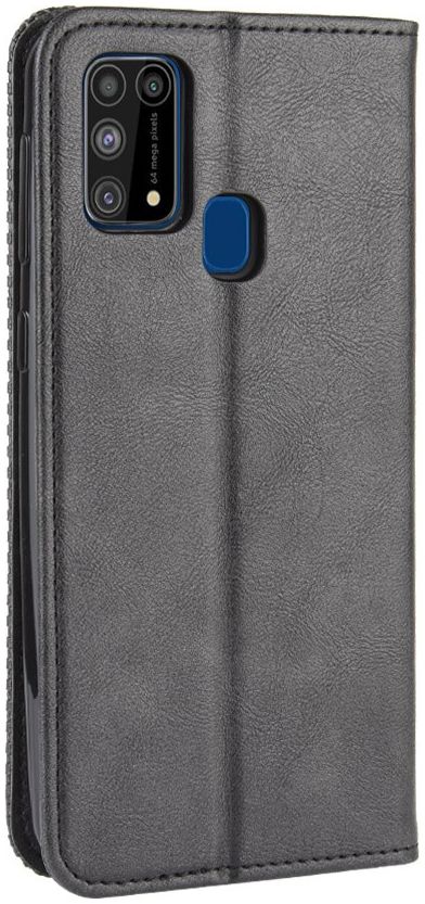 Samsung Galaxy M31 Retro Stijl Kunstleren Portemonnee Hoesje Zwart afbeelding 4