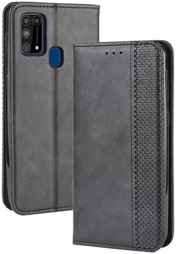 Samsung Galaxy M31 Retro Stijl Kunstleren Portemonnee Hoesje Zwart afbeelding 6