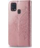 Samsung Galaxy M31 Portemonnee Hoesje Met Mandala Roze Goud
