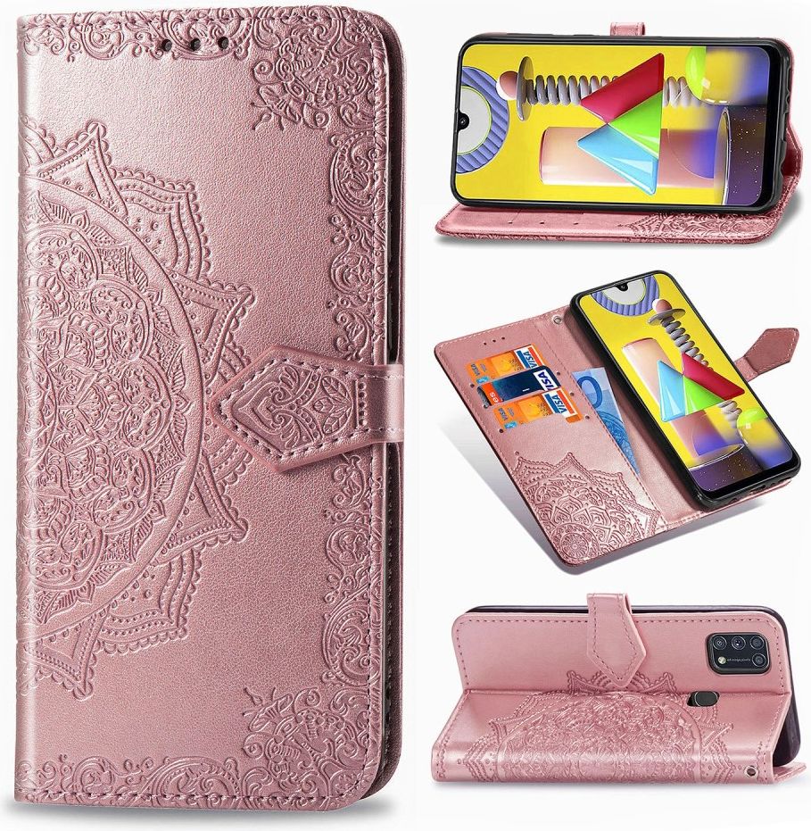 Samsung Galaxy M31 Portemonnee Hoesje Met Mandala Roze Goud afbeelding 12