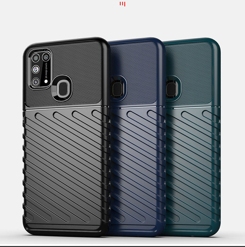 Samsung Galaxy M31 Twill Thunder Texture Back Cover Zwart afbeelding 6