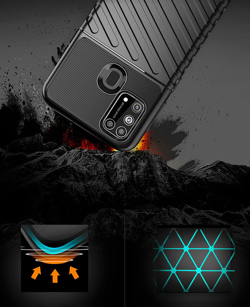 Samsung Galaxy M31 Twill Thunder Texture Back Cover Zwart afbeelding 9