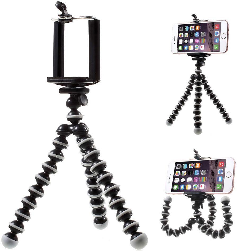 Flexibele Camera of Smartphone Tripod Zwart afbeelding 2