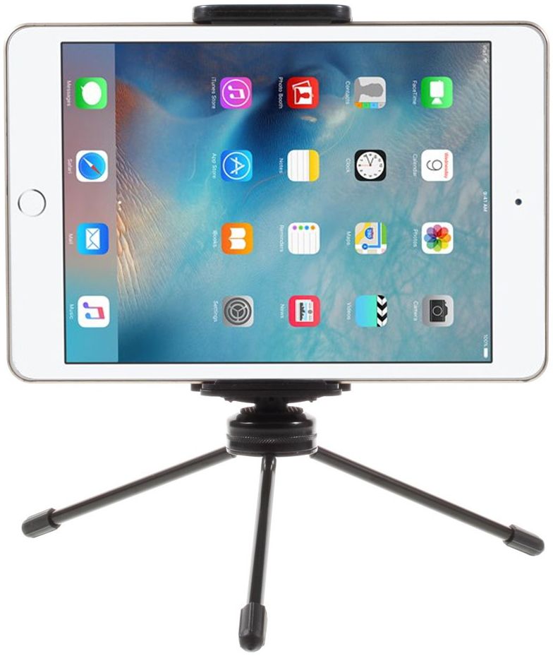 Multi-Functioneel Mini Metalen Tripod Stand Smartphone / Tablet Zwart afbeelding 12