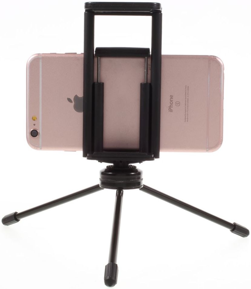 Multi-Functioneel Mini Metalen Tripod Stand Smartphone / Tablet Zwart afbeelding 9