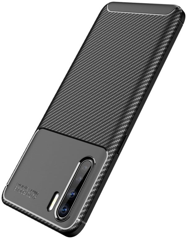 Oppo A91 Hoesje Geborsteld Carbon Zwart afbeelding 5