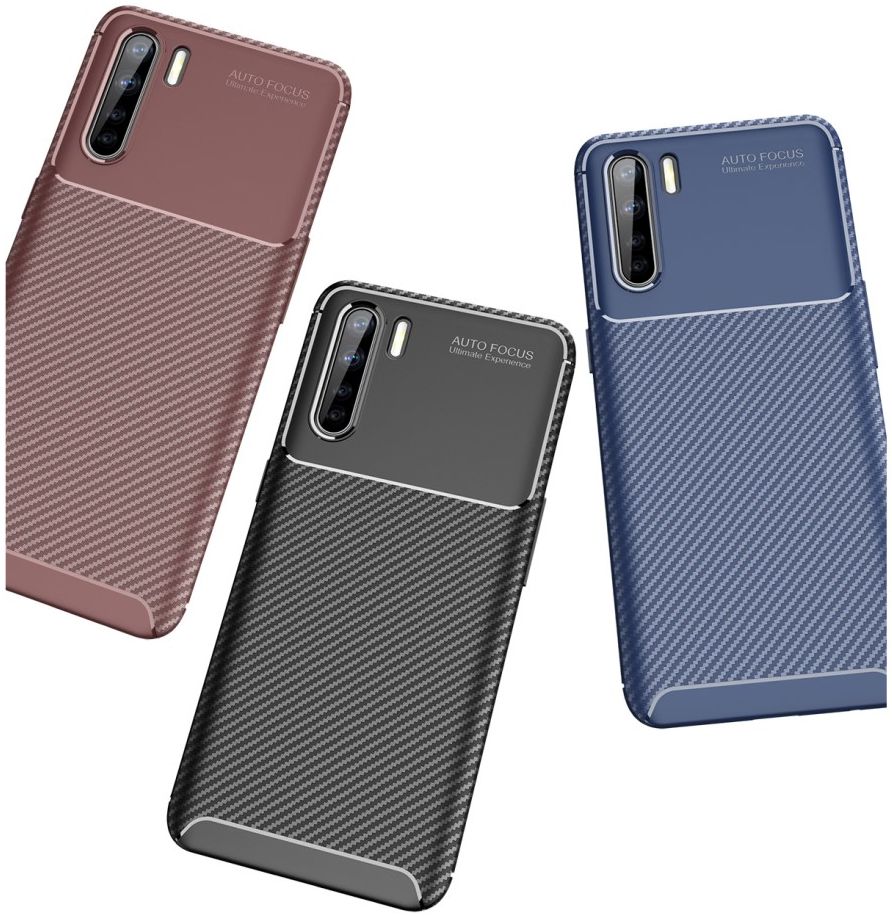 Oppo A91 Hoesje Geborsteld Carbon Zwart afbeelding 9