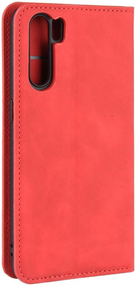 Oppo A91 Hoesje Zijdezacht Kunstleer Portemonnee Rood afbeelding 6