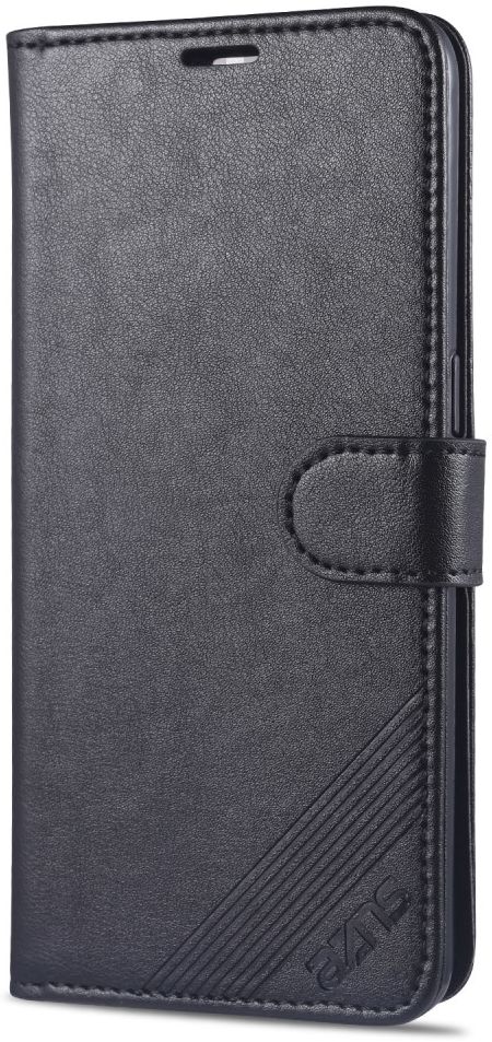 AZNS Oppo A91 Hoesje Wallet Book Case Kunst Leer Zwart afbeelding 3