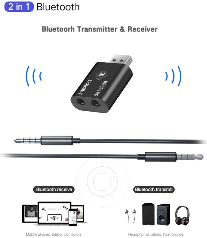 Bluetooth USB Adapter Transmitter Receiver 2 in 1 afbeelding 3