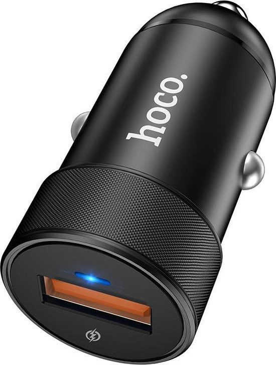 HocoFlash USB Fast Charge Autolader Zwart afbeelding 1
