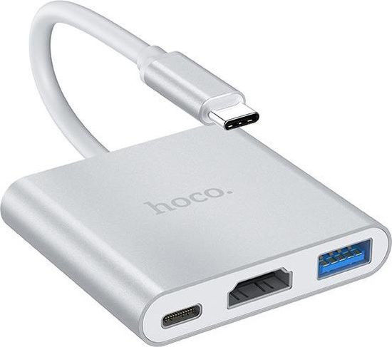 Hoco Easy Universele 3-in-1 USB / PD / HDMI Zilver afbeelding 2