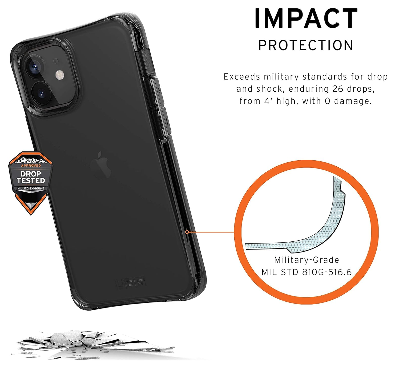 Urban Armor Gear Plyo Apple iPhone 12 Mini Hoesje Ash afbeelding 4
