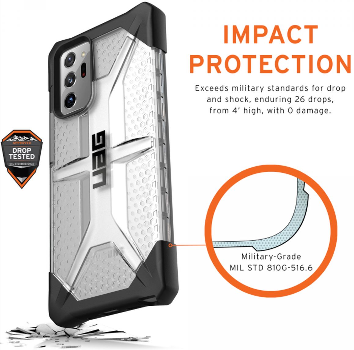 Urban Armor Gear Plasma Hoesje Samsung Galaxy Note 20 Ultra Ice afbeelding 5