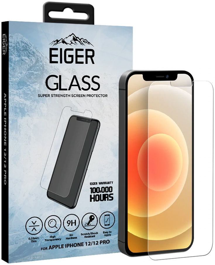 Eiger Apple iPhone 12 / 12 Pro Tempered Glass Case Friendly Plat afbeelding 1