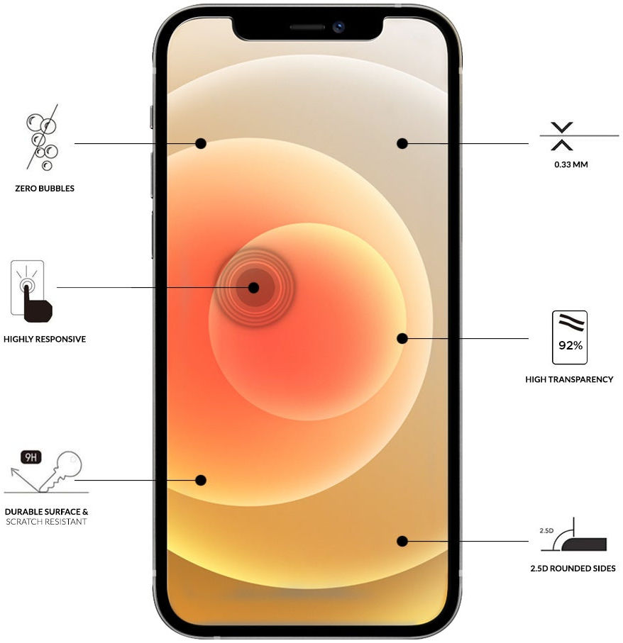 Eiger Apple iPhone 12 / 12 Pro Tempered Glass Case Friendly Plat afbeelding 3