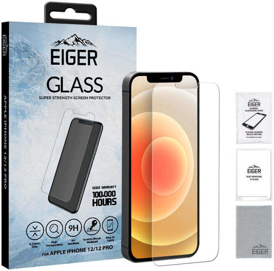 Eiger Apple iPhone 12 / 12 Pro Tempered Glass Case Friendly Plat afbeelding 4