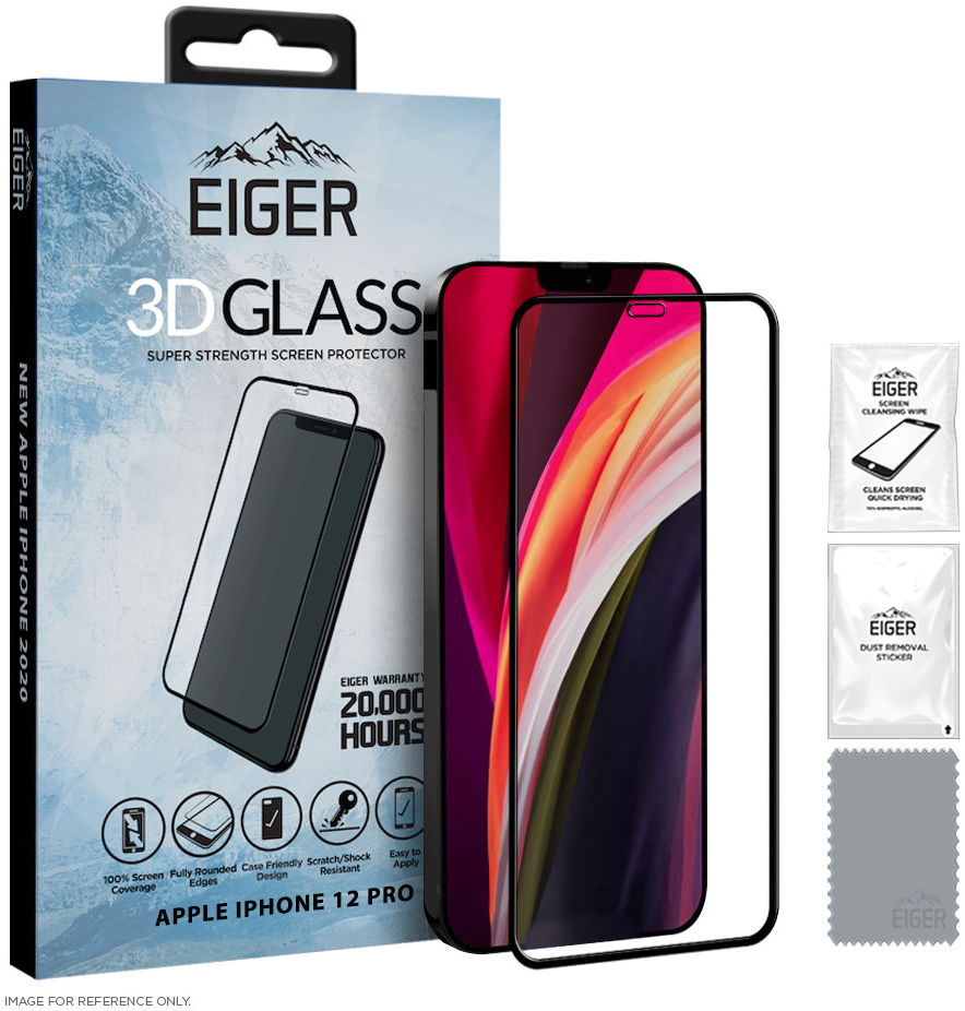 Eiger Apple iPhone 12 / 12 Pro Tempered Glass Screen Protector Gebogen afbeelding 1