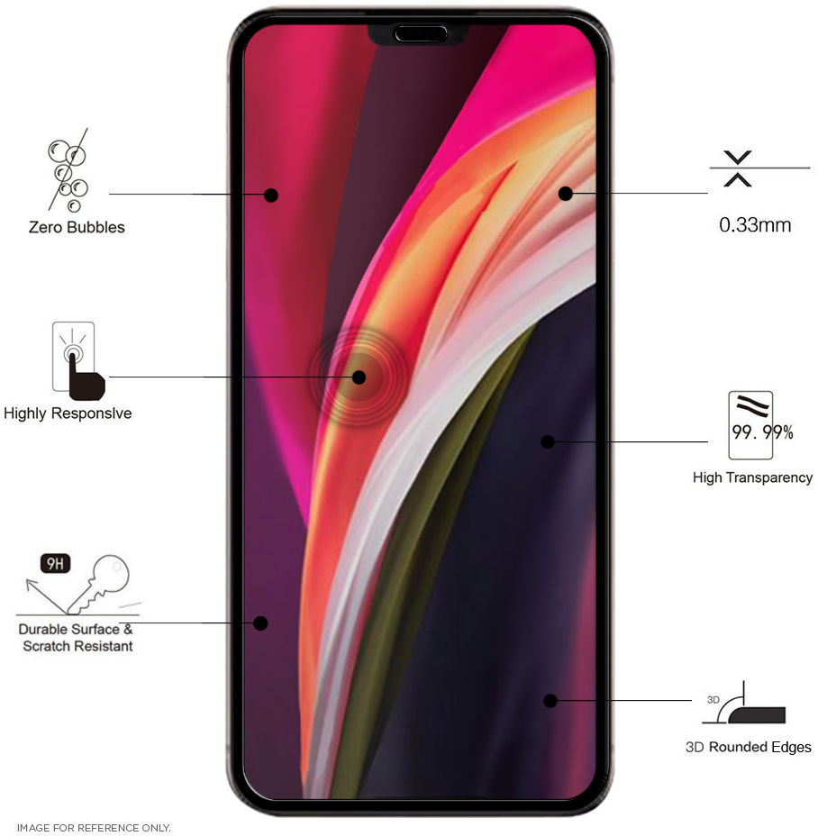 Eiger Apple iPhone 12 / 12 Pro Tempered Glass Screen Protector Gebogen afbeelding 2