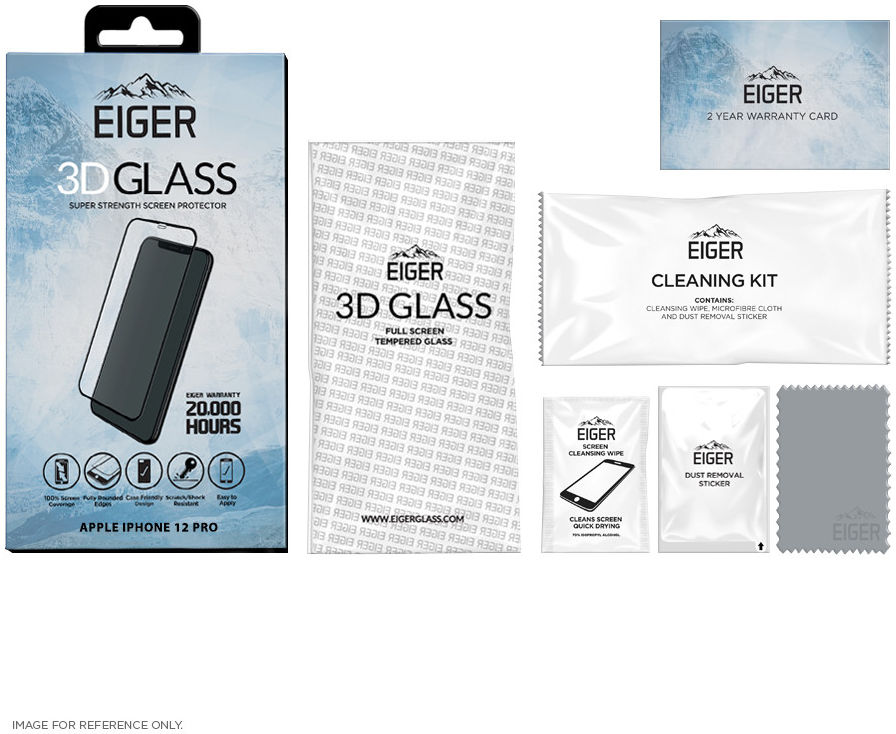 Eiger Apple iPhone 12 / 12 Pro Tempered Glass Screen Protector Gebogen afbeelding 5