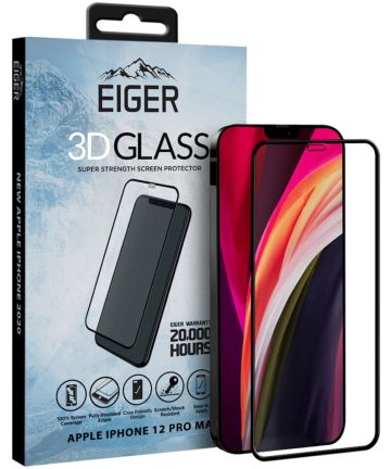Eiger Apple iPhone 12 Pro Max Tempered Glass Case Friendly Gebogen Screen Protectors