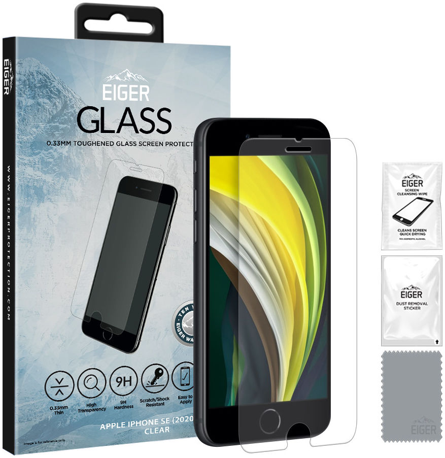 Eiger Apple iPhone 7/8/SE 2020/2022 Tempered Glass Case Friendly Plat afbeelding 1