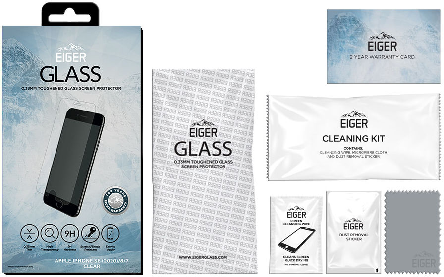 Eiger Apple iPhone 7/8/SE 2020/2022 Tempered Glass Case Friendly Plat afbeelding 2