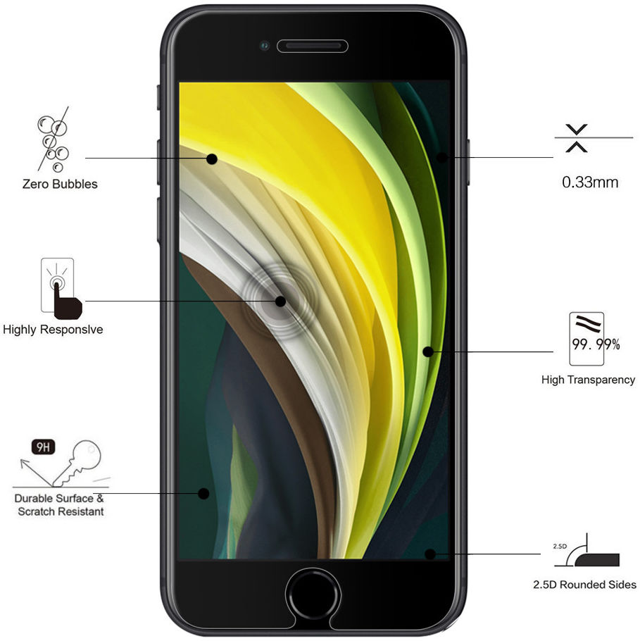 Eiger Apple iPhone 7/8/SE 2020/2022 Tempered Glass Case Friendly Plat afbeelding 3