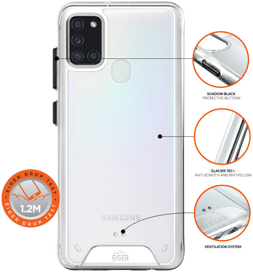 Eiger Glacier Series Samsung Galaxy A21s Hoesje Transparant afbeelding 2