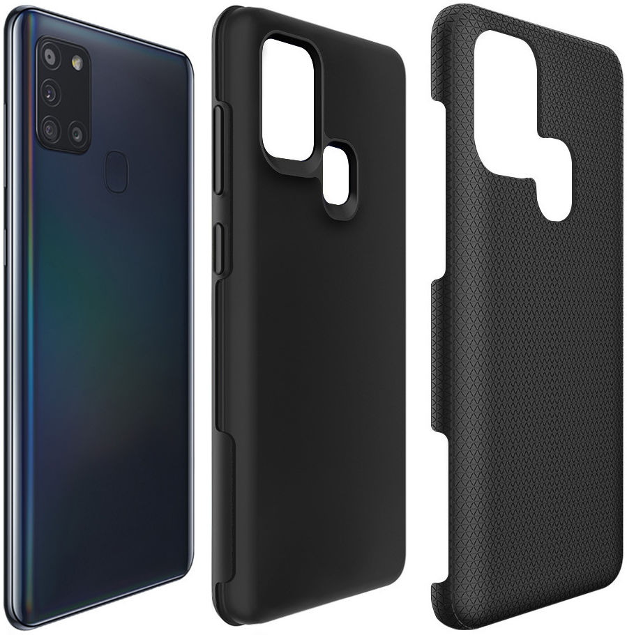 Eiger North Case Hybride Back Cover Samsung Galaxy A21S Hoesje Zwart afbeelding 2
