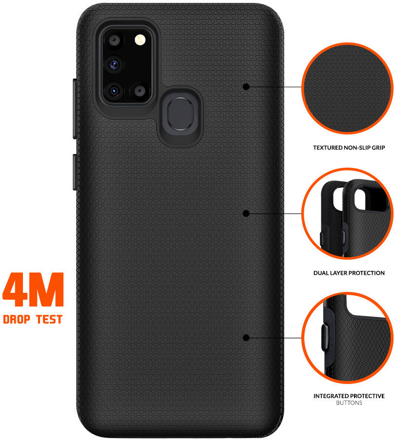 Eiger North Case Hybride Back Cover Samsung Galaxy A21S Hoesje Zwart afbeelding 4