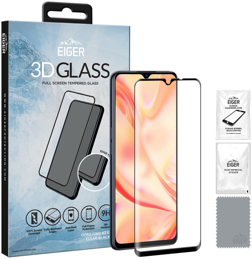 Eiger Oppo Find X2 Lite Tempered Glass Case Friendly Protector Gebogen afbeelding 1